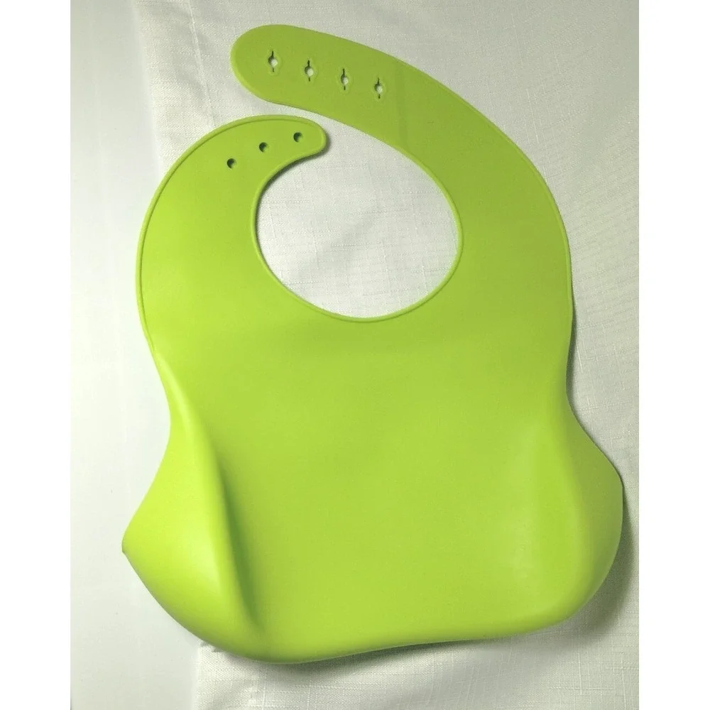 Silicone Bibs By KeaBabies! Lot Of 3 Adjustable Bibs In Blue, Teal & Green. EUC